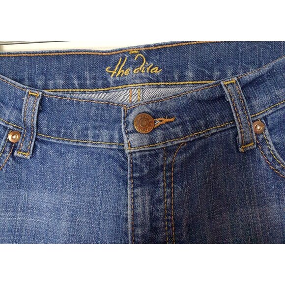 Old Navy 12 Short Womens Bootcut Jeans DIVA Blue Denim Stretch Cowgirl Grunge - Picture 5 of 8